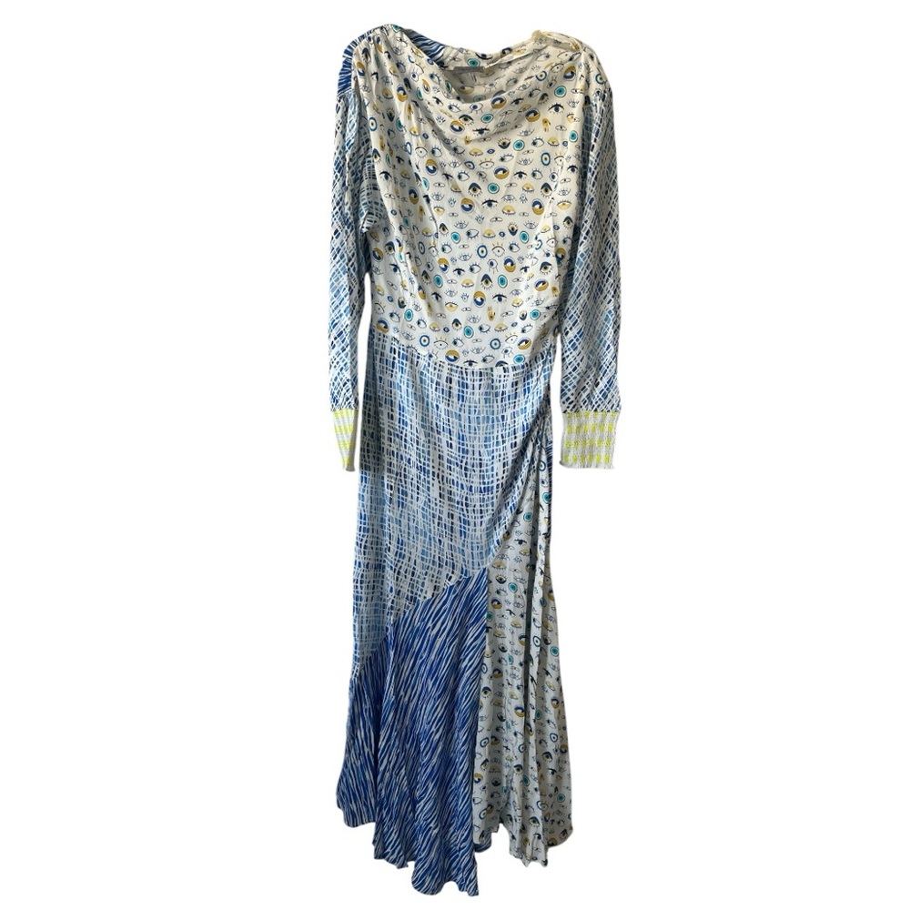 Conditions Apply Yvelisse Eye Print Maxi Dress XXL Blue Abstract - Picture 3 of 11